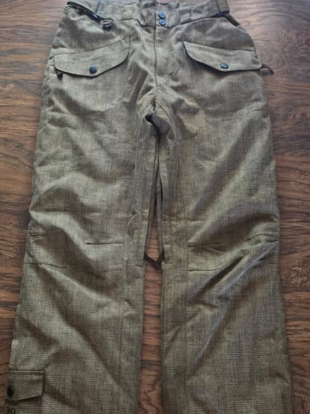 Brown Plaid Snow Pants Large